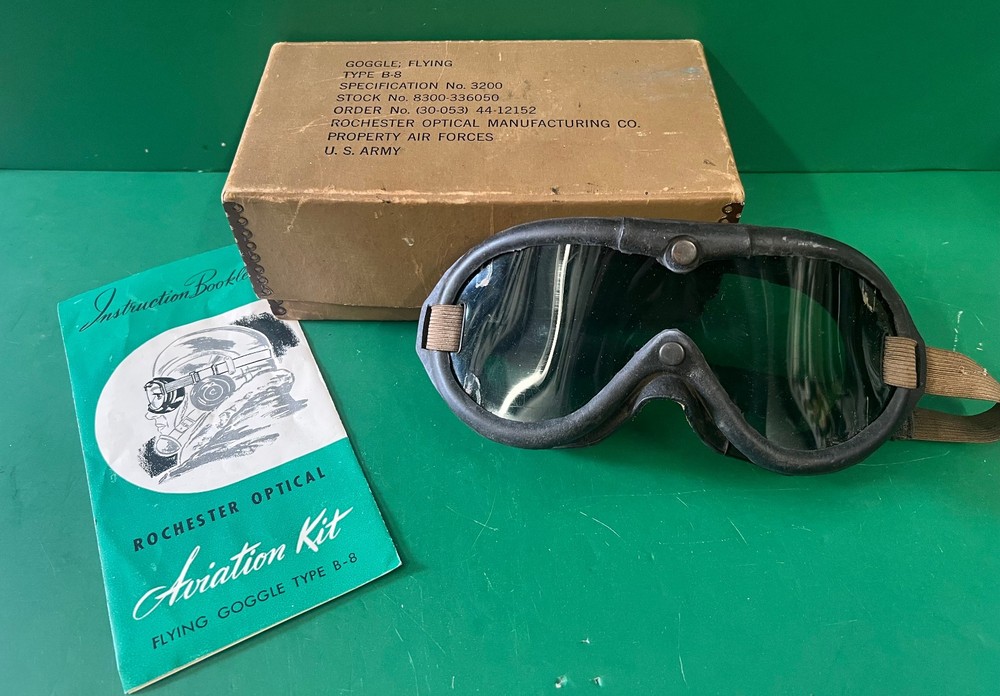 ARMY AIR FORCES TYPE B-8 FLYING GOGGLES W/BOX