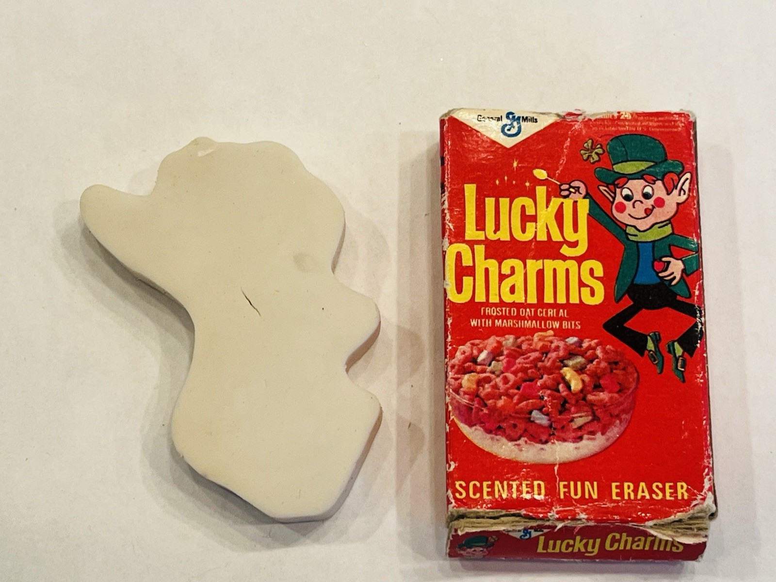 Vintage Lucky Charms Leprechaun Eraser with Box Gently Used Novelty Fun BIN 79