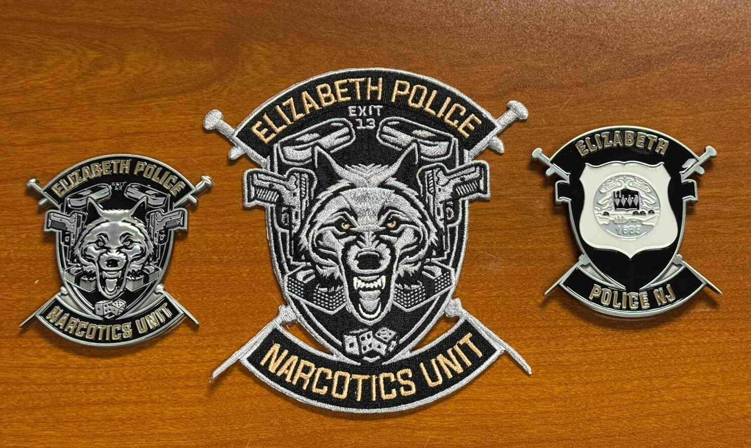 Elizabeth Police Department New Jersey PD Narcotics Unit Challenge Coin Patch NJ