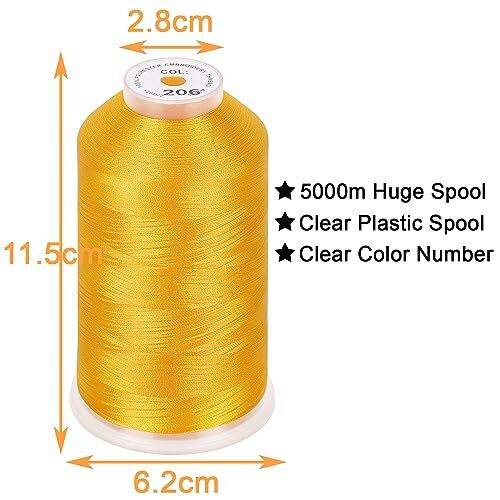 2 Pack Polyester Huge Spools Threads for Embroidery Machines Sewing