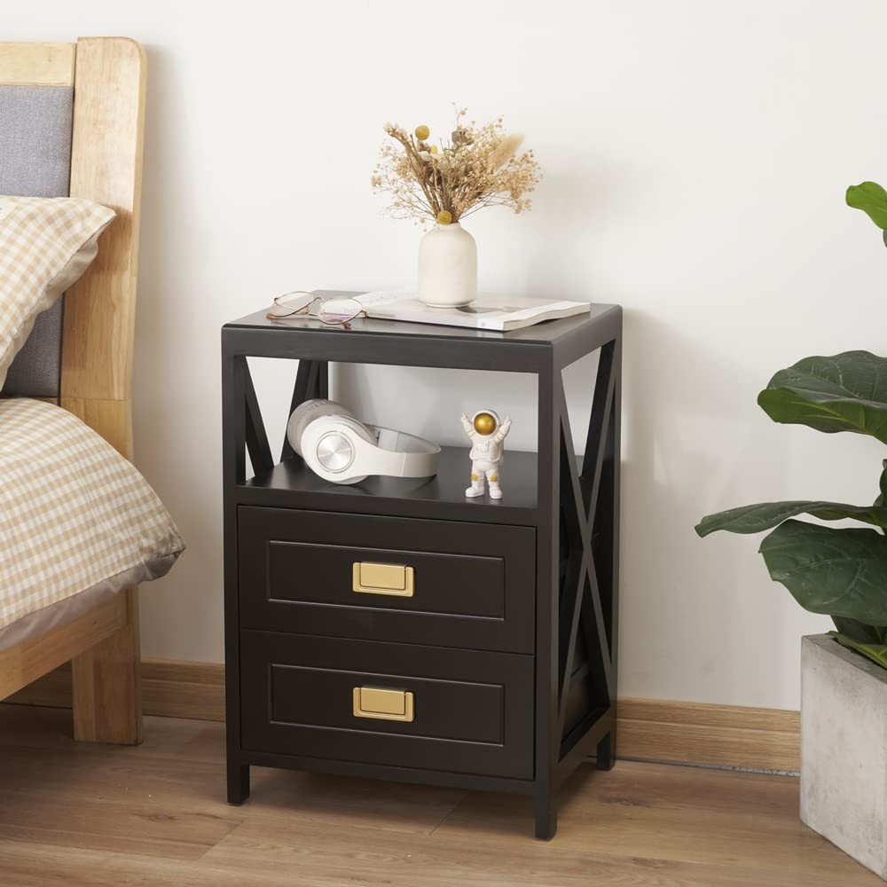 Small End Table Fully Assembled, Little Nightstand No Assembly Required, Pre-...
