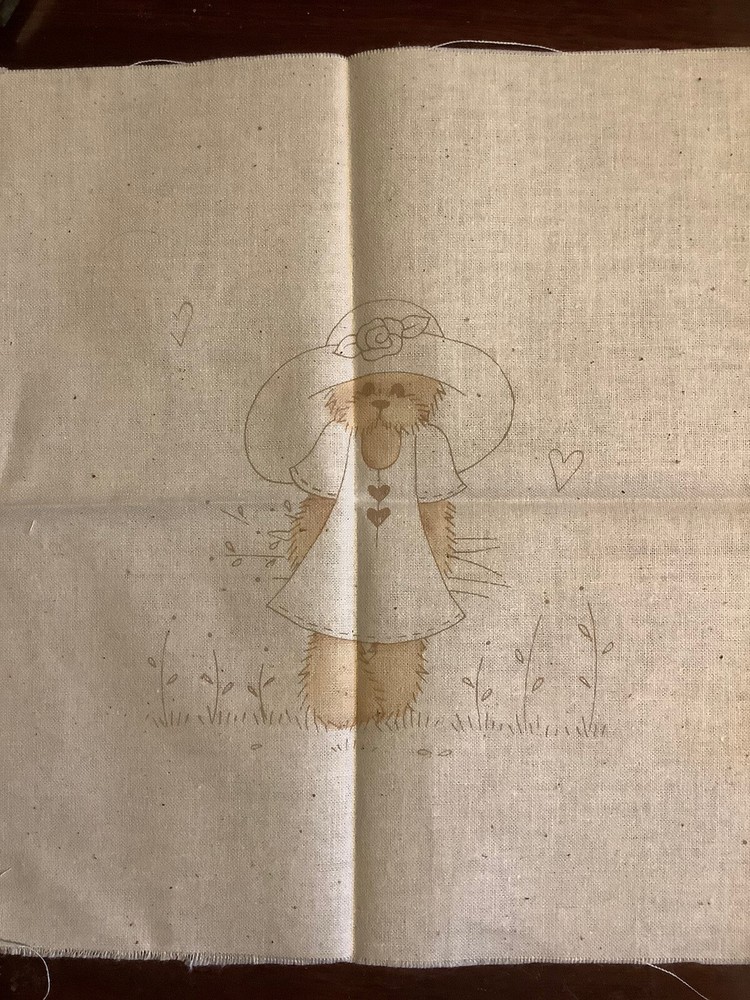 “Daisy Bear” By Stitchery Designs 28cm x 28cm Preprinted Panel & Instructions