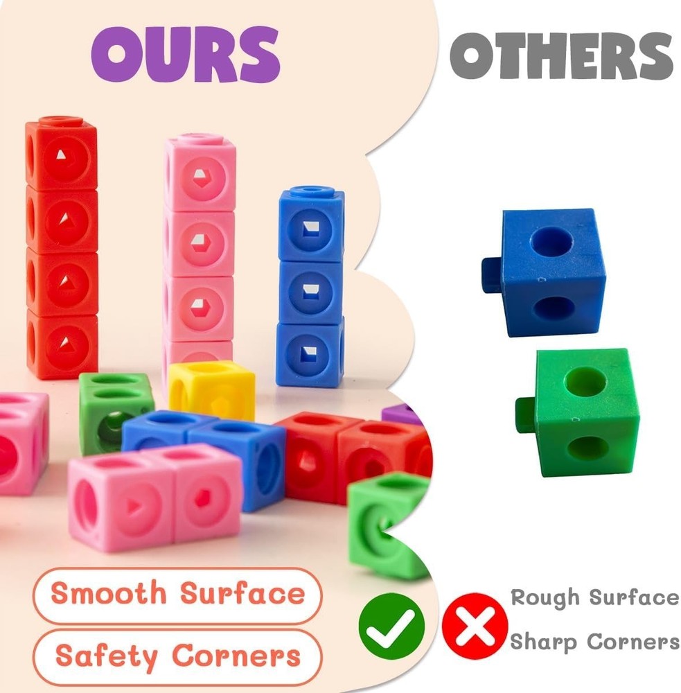 300pcs Math Linking Cubes Counting Blocks STEM Learning Manipulative Set
