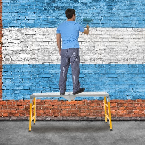 Portable Work Platform Adjustable with Folding Legs for Workshop/Garage/Office