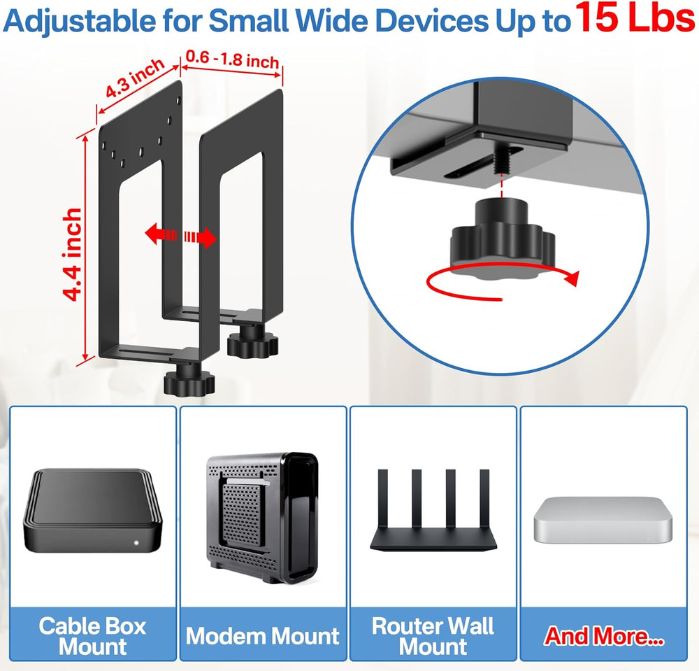 Adjustable Wall Mount for Cable Box | Router Mount | Modem Mounts, Cable Box Mou