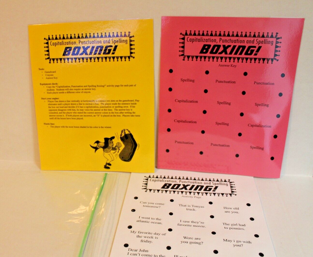 Capitalization Punctuation & Spelling Game for Grades 3-5 Writing Activity