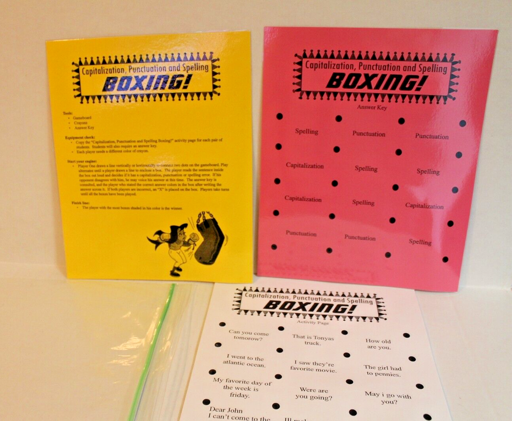 Capitalization Punctuation & Spelling Game for Grades 3-5 Writing Activity