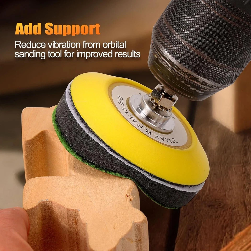 5 Pack 3 Inch (75mm) Foam Interface Pad, Hook and Loop Soft Foam Buffing Pad