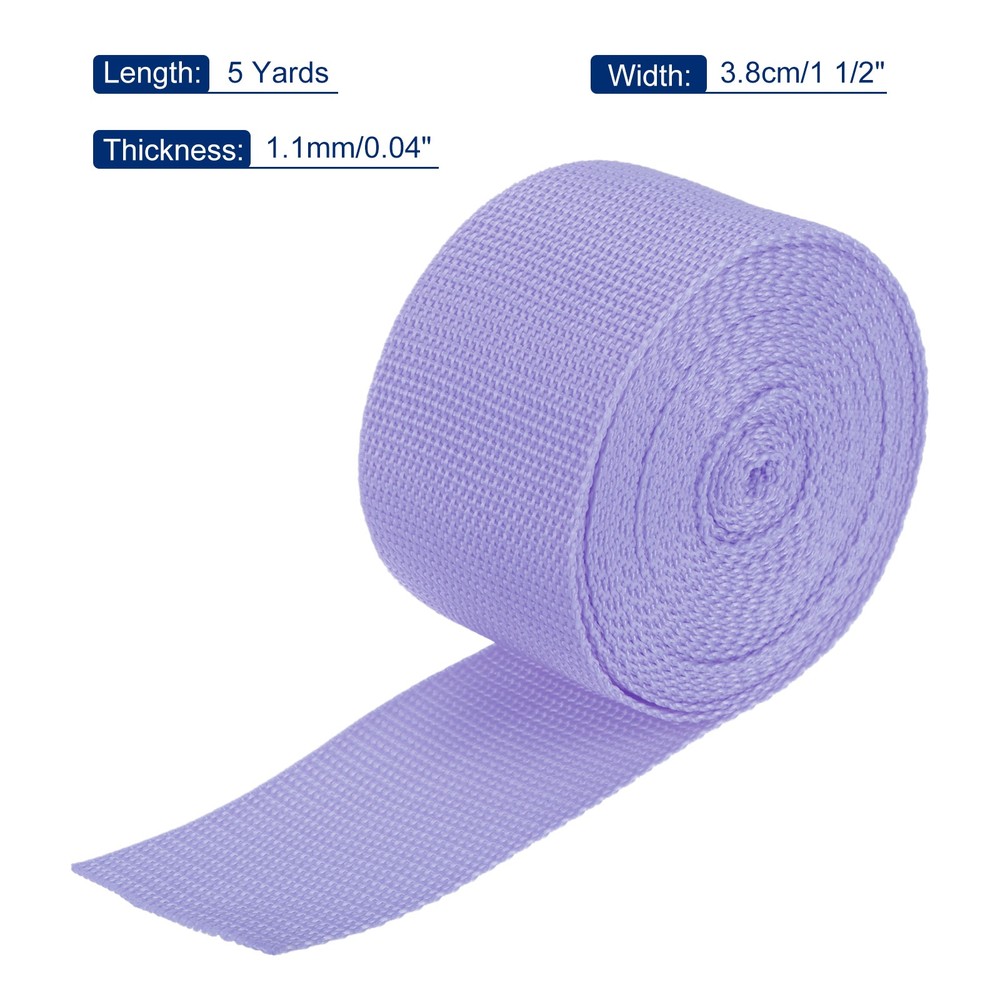 Lightweight Polypropylene Webbing Strap 3.8cm 5 Yard Purple