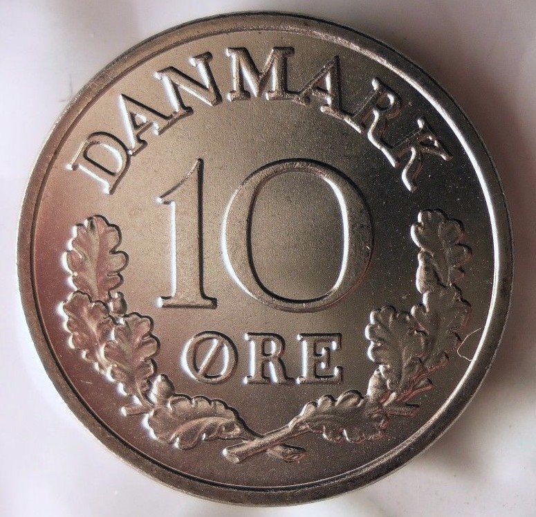 1971 DENMARK 10 ORE - Uncirculated from Mint Roll - BARGAIN BIN #EEE