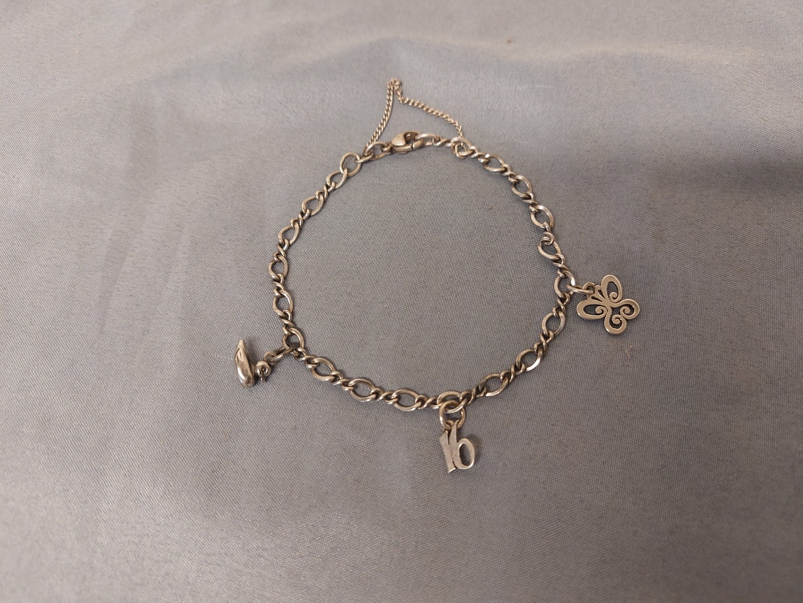 James Avery Sterling Silver Retired Bracelet with 3 Charms