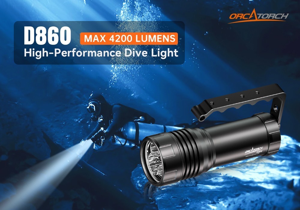 OrcaTorch D860 4200 Lumen High Performance Dive Light