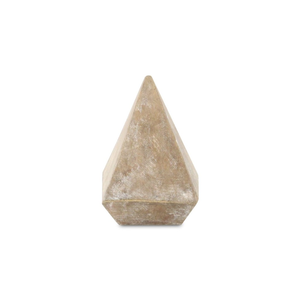 3" Brown Solid Wood Pyramid Decorative Sculpture