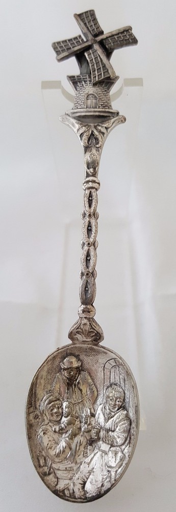 ANTIQUE DUTCH SILVER PLATED REPOUSSE SPOON (3)