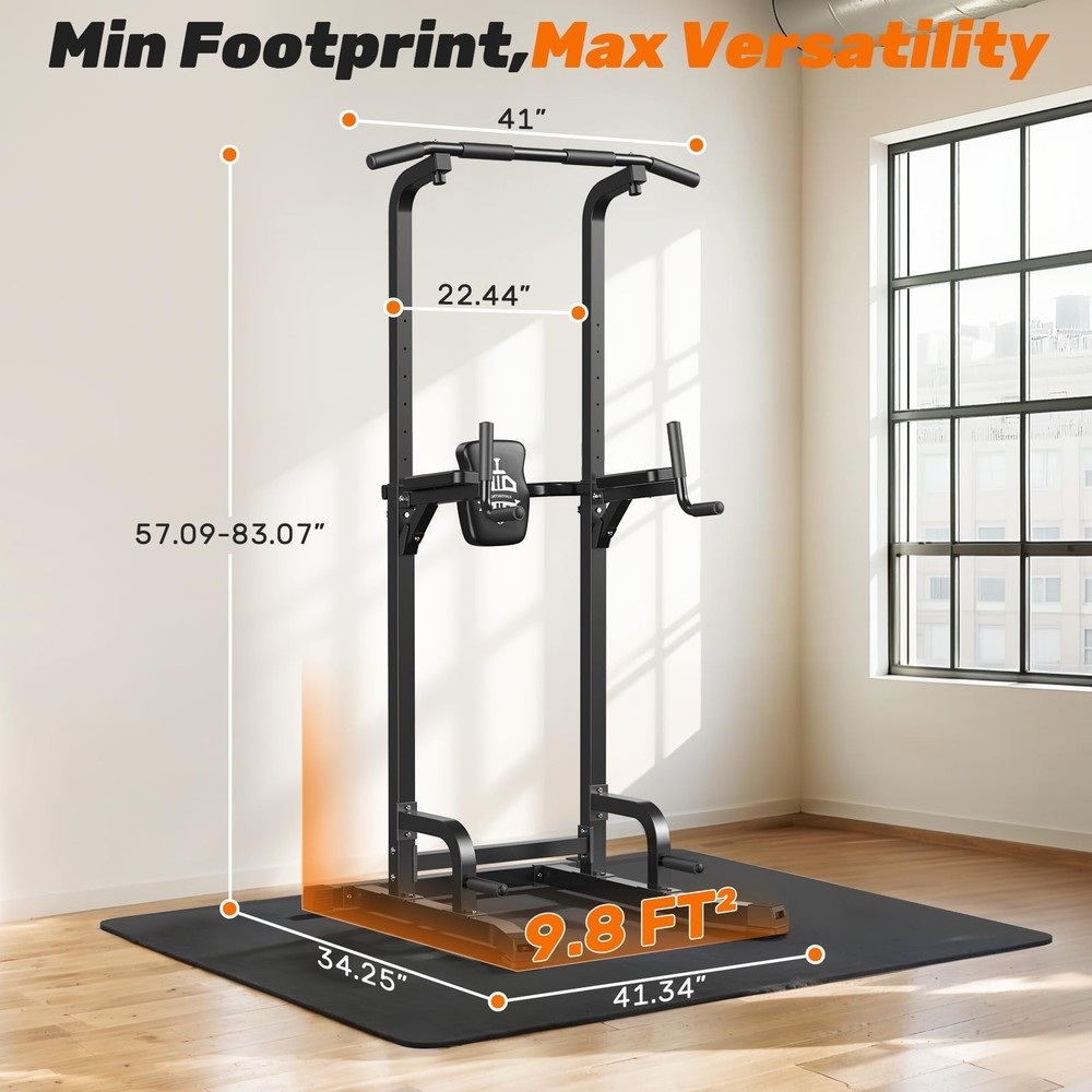 Power Tower, Multi-Function Pull up Bar Dip Station with Upgraded Adjustable ...