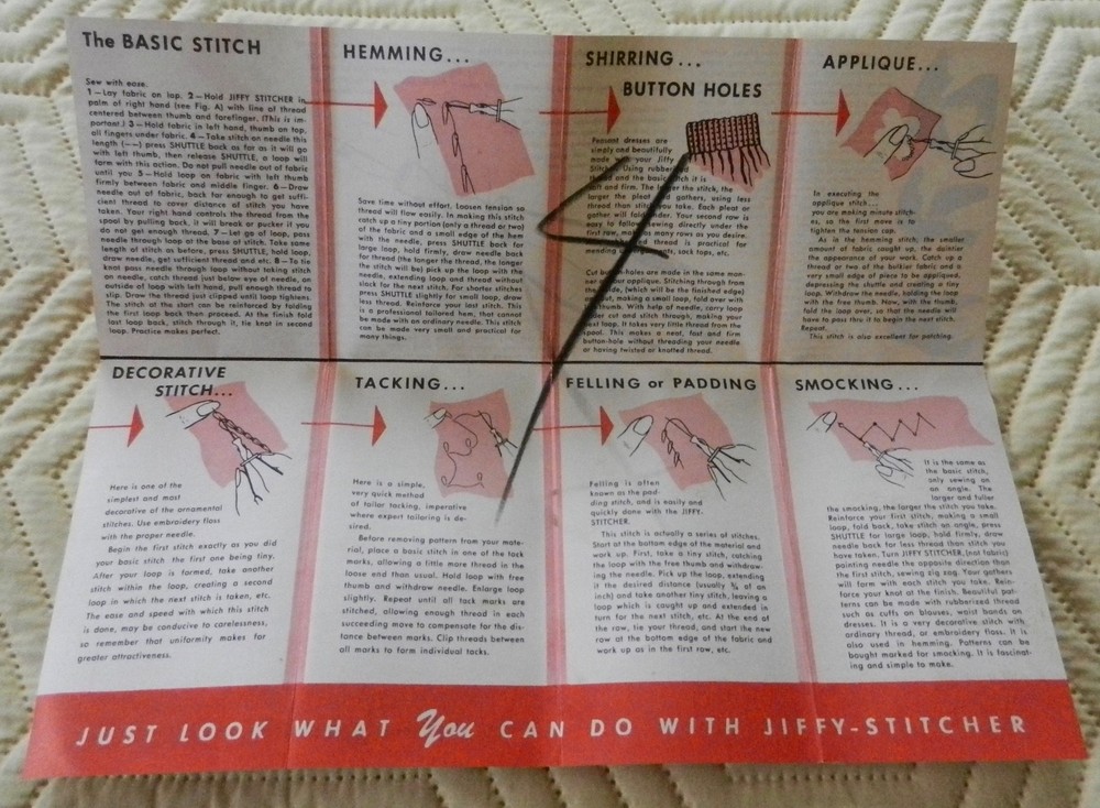 Vintage Jiffy Stitcher with Instructions and Box