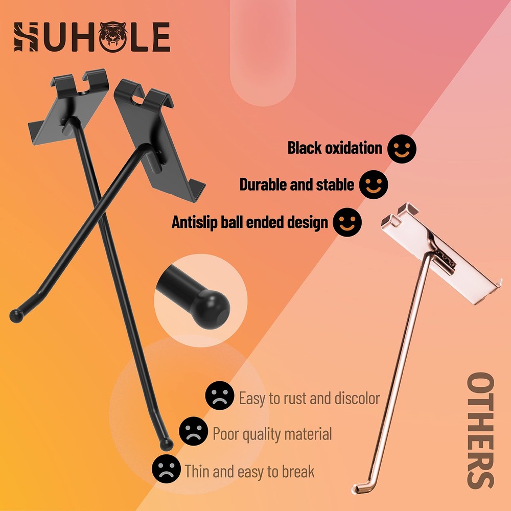 HUHOLE Gridwall Hooks 4 Inch, 32PC Display Hooks for Grid Wall, Hooks for Grid