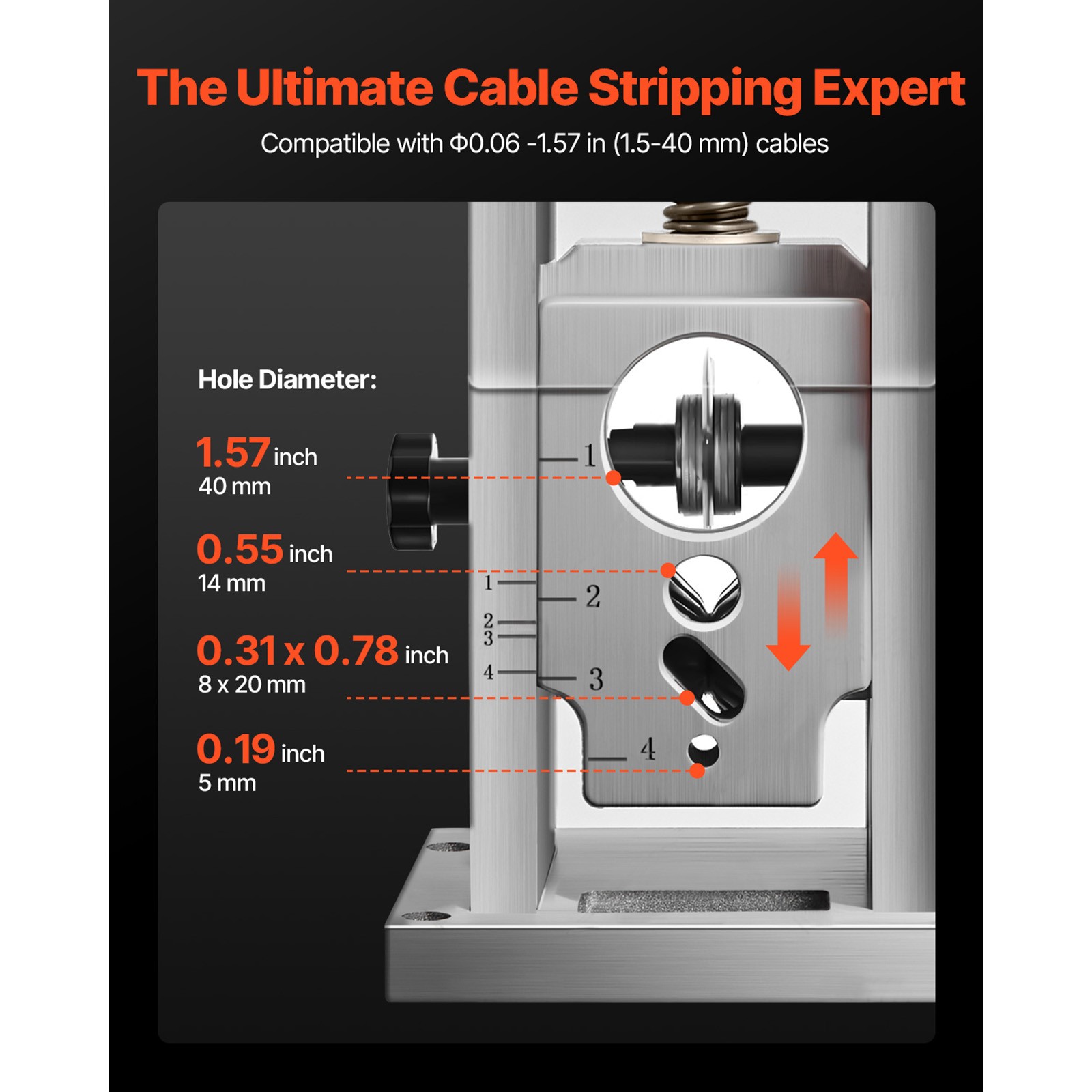 Electric Automatic Wire Stripper Stripping Machine 0.06-1.57 in 400W 15 m/min