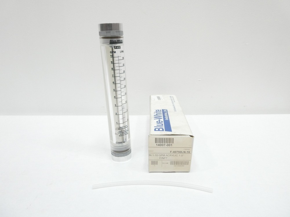 Blue White F410 Variable Area Flow Meter 1in 1-10gpm