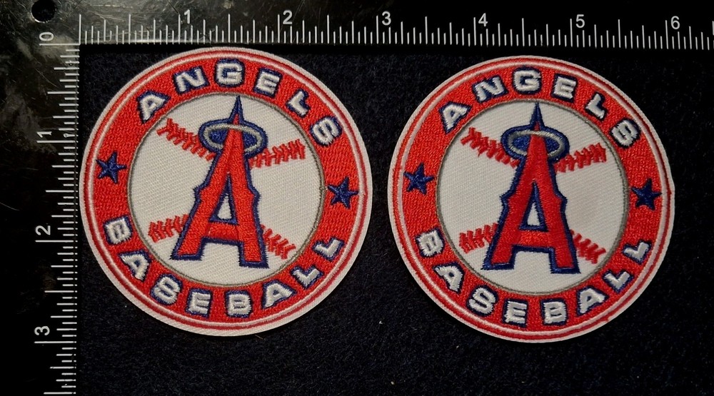 2 QTY ANAHEIM ANGELS BASEBALL IRON ON PATCH