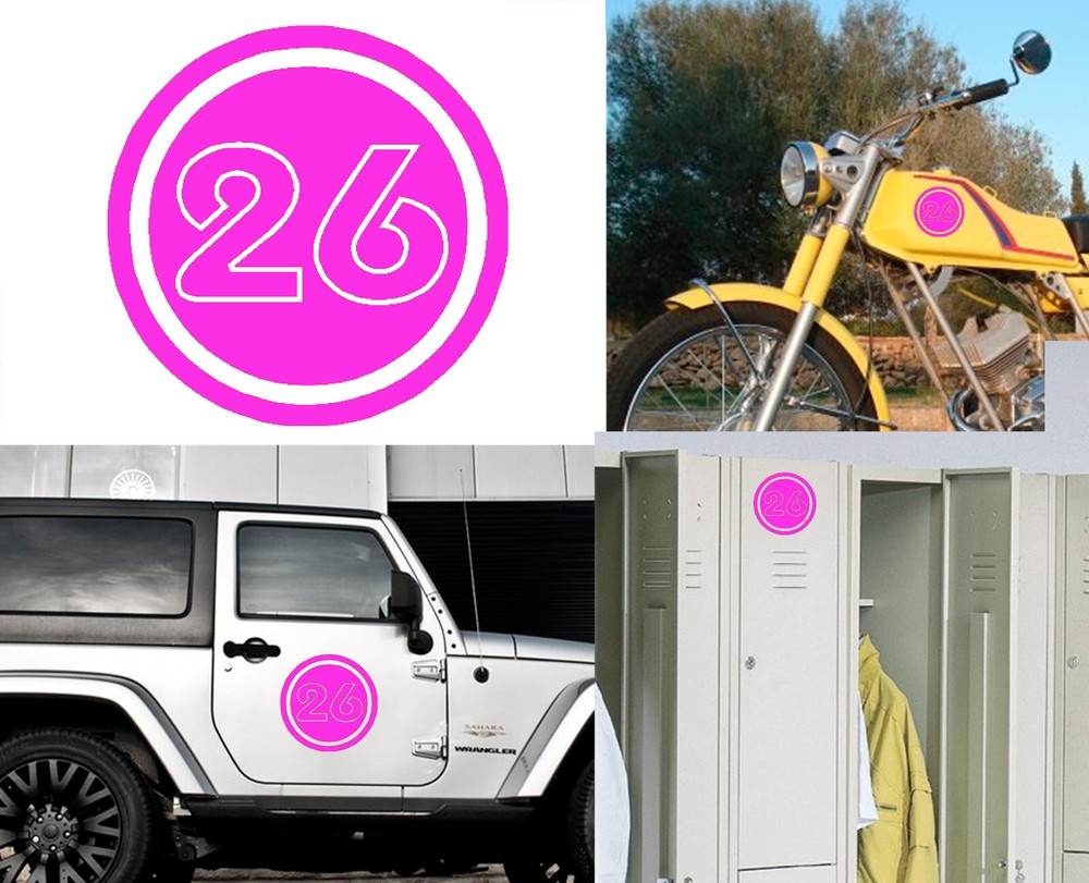 Number 26, Sticker Cut Vinyl Version v02b