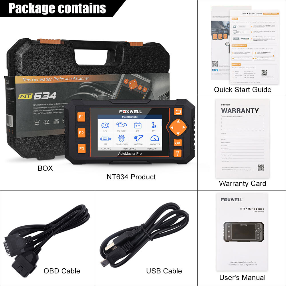 Car OBD2 Scanner Code Reader ABS SRS TPMS Injector Coding IMMO Diagnostic Tool