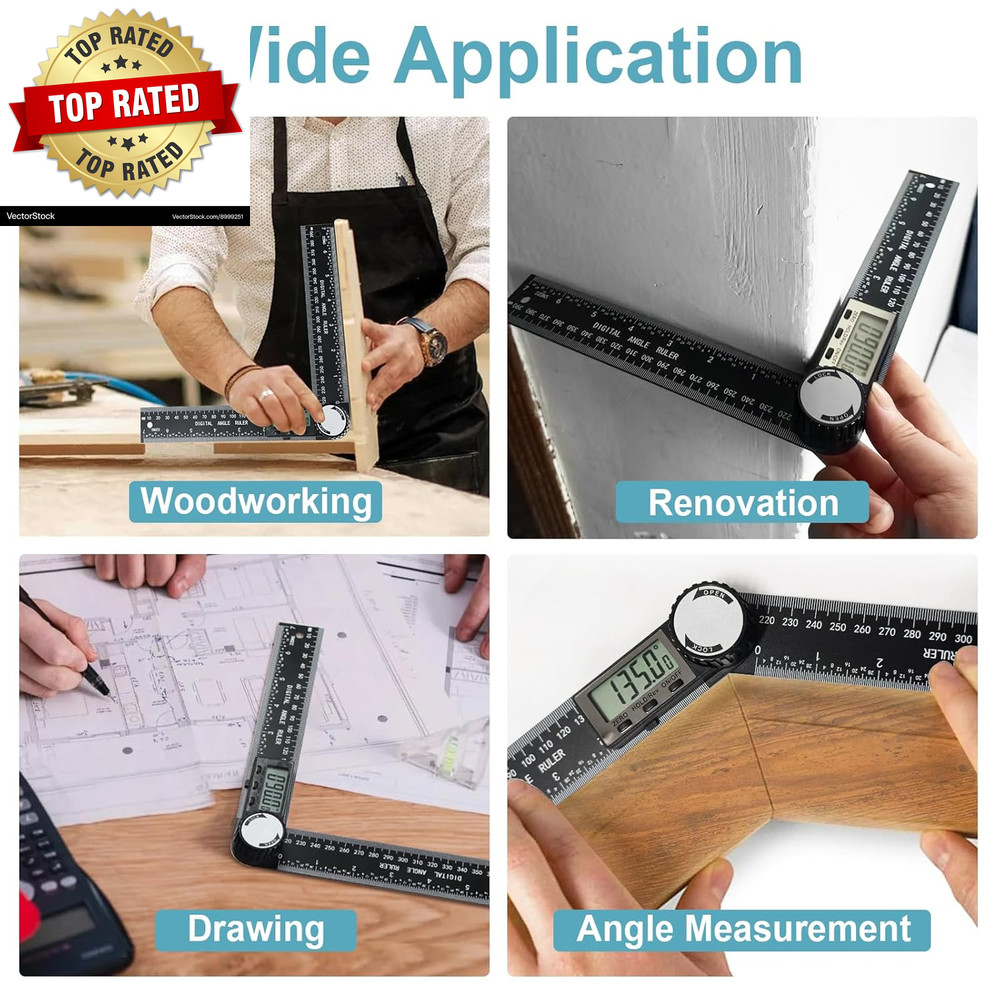 Third Generation Protractor Angle Finder Digital Angle Ruler with 7Inch/200Mm