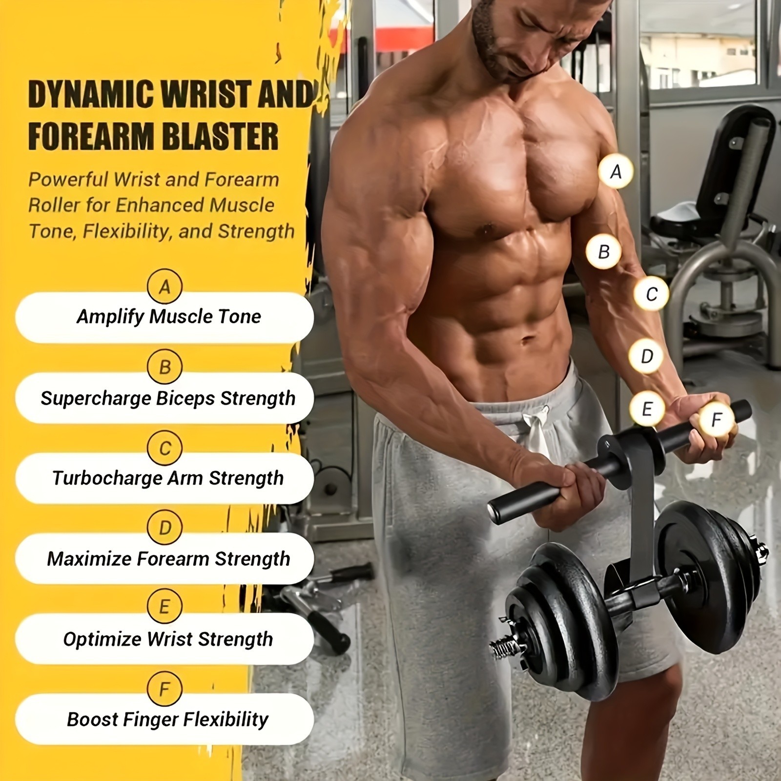 Wrist Roller Forearm Trainer - Adjustable for Grip & Arm Strength Building