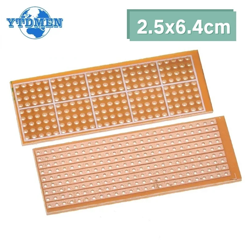 10/20PC Single Side PCB Board Kit Prototyping Circuit Board Breadboard 2.5*6.4CM