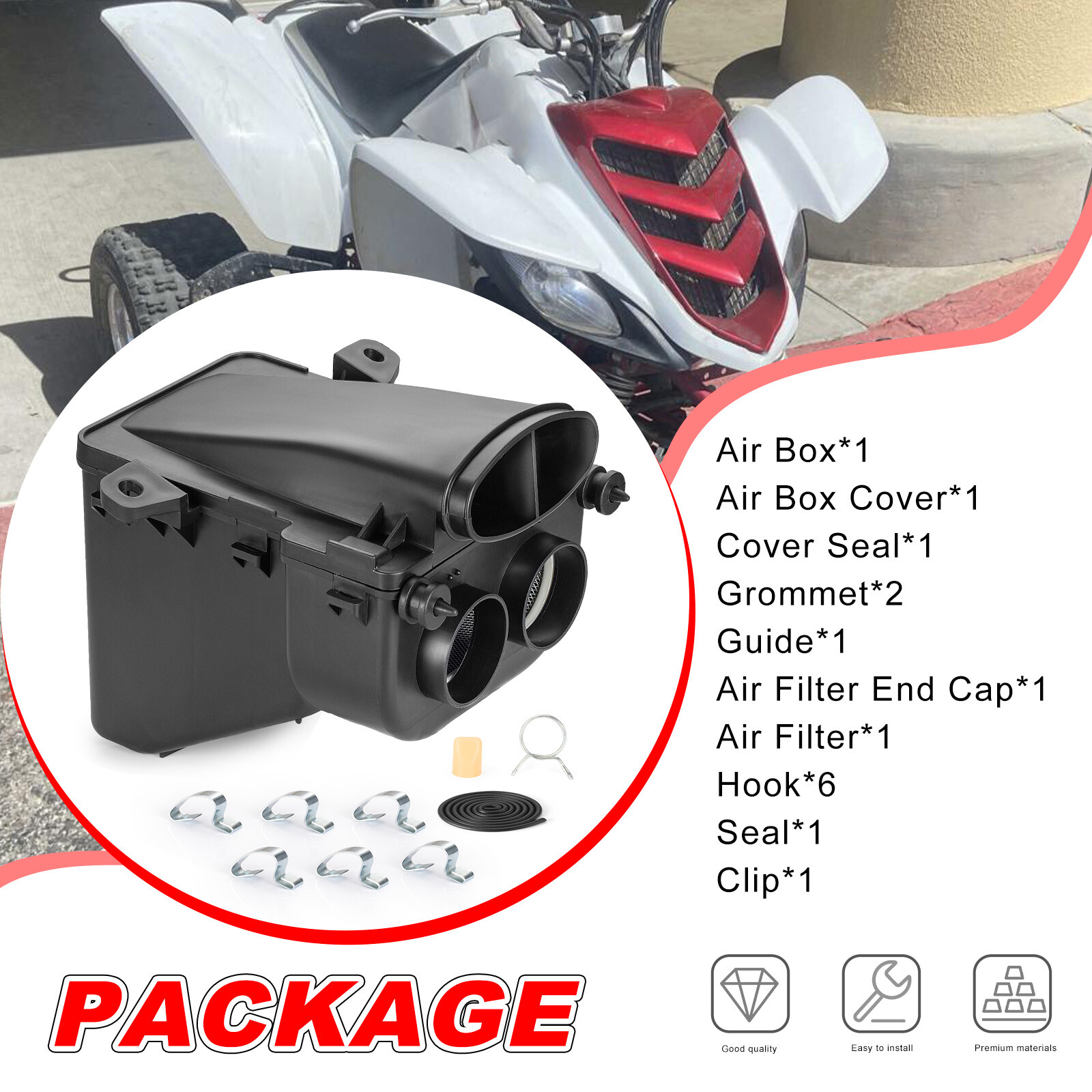 02-05 FOR Yamaha Raptor 660R LOWER BOTTOM AIRBOX AIR INTAKE FILTER BOX CASE KIT
