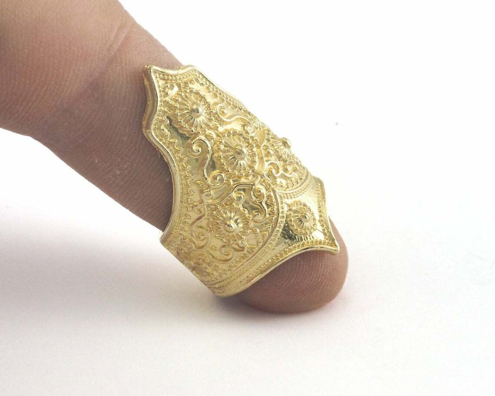 Ring Adjustable Ring Raw brass Statement (16.5mm 6US inner size - Adjustable )