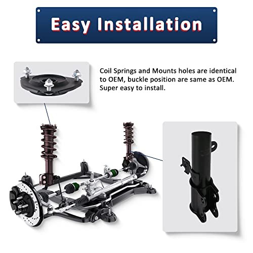 2PCS Rear Complete Struts Shock Assembly W/Coil Spring Compatible for 2009