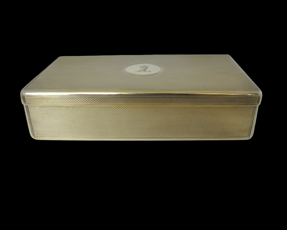 Fine silver-gilt sandwich box with griffin crest Frederick & Louis Marks