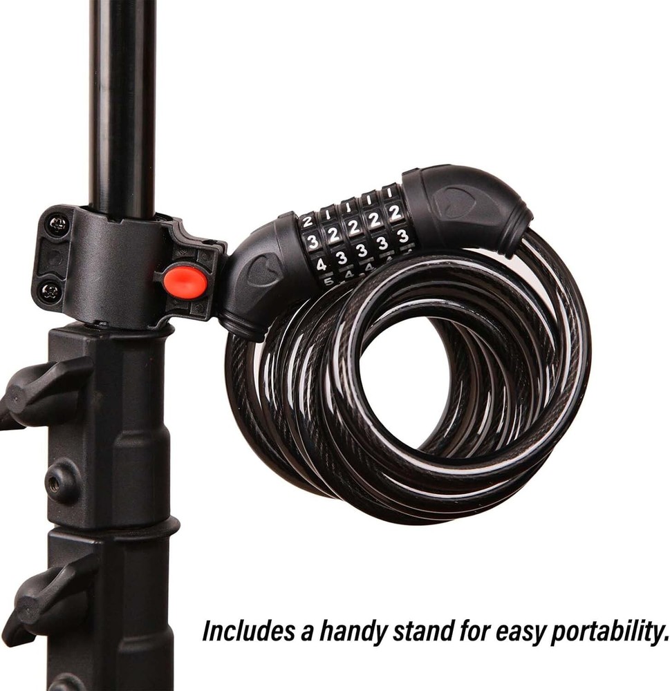 2Pack 6FT Extra Long Cable Combination Bike Locks, 5 Digits Retractable Security