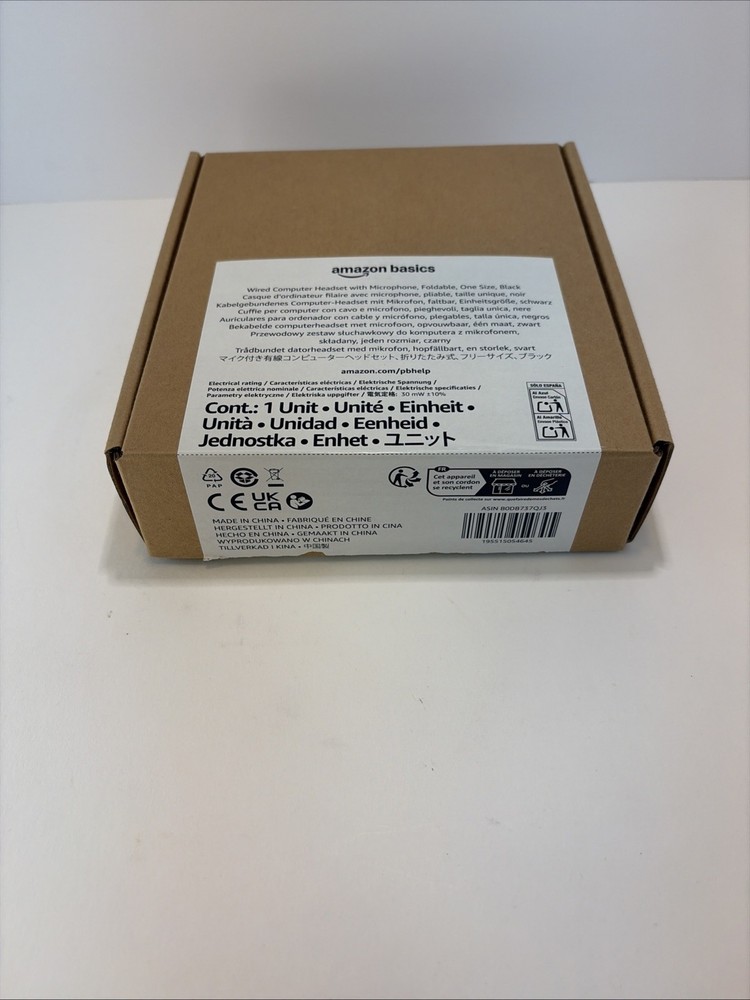 Amazon Basics On Ear Wired Computer Headset with Adjustable Microphone, 3.5mm Po