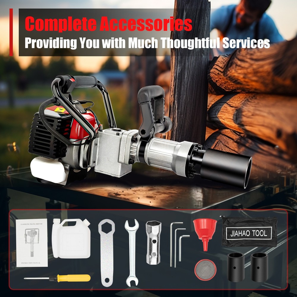 32.6cc 2-Stroke Gasoline Pile Driver Multi-function Gasoline Impact Pile Driver