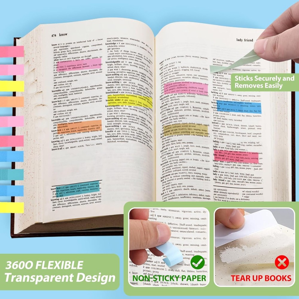 Pa Markers, Morandi Stiy Note Tabs Colored Translucent Writable