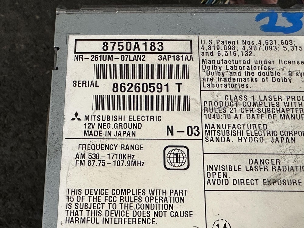 09-10 LANCER DISPLAY AUDIO NAVIGATION MULTI COMMUNICATION SCREEN 8750A183