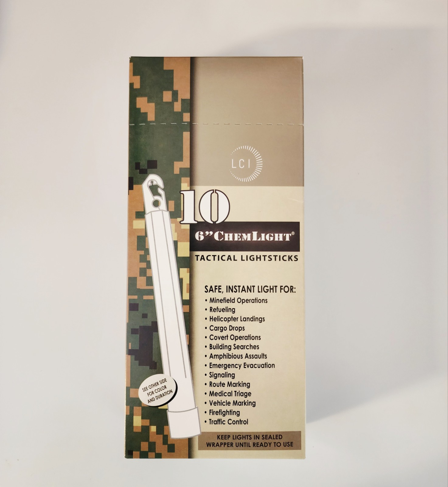 LC Industries ChemLight 6 inch Red Box of 10 Military Grade Glow Sticks