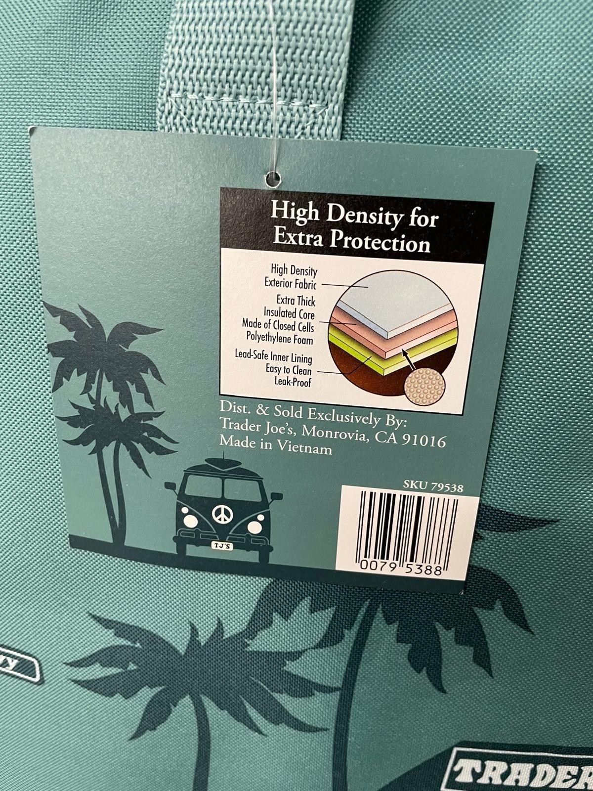 ⚡️ Trader Joe's Dusty Blue Tote Insulated Freezer Cooler Bag NEW FREE SHIP ❤️