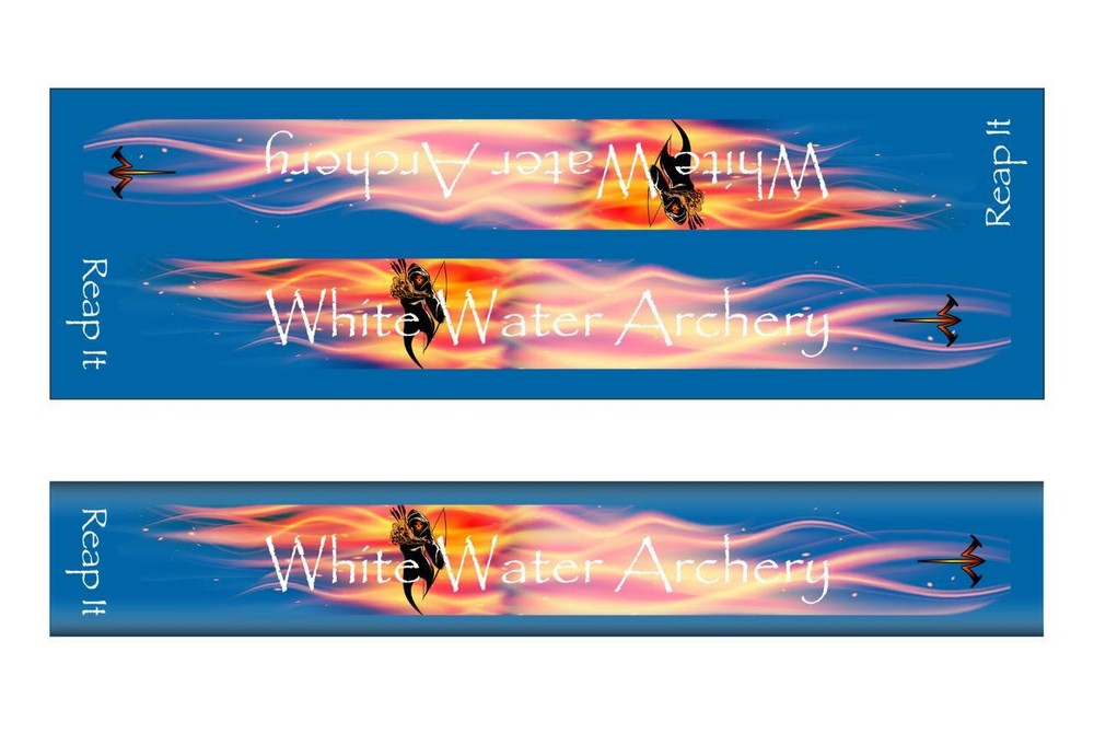 White Water Archery Grim Reaper "Reap it" Flames Blue Solid Stabilizer Wrap