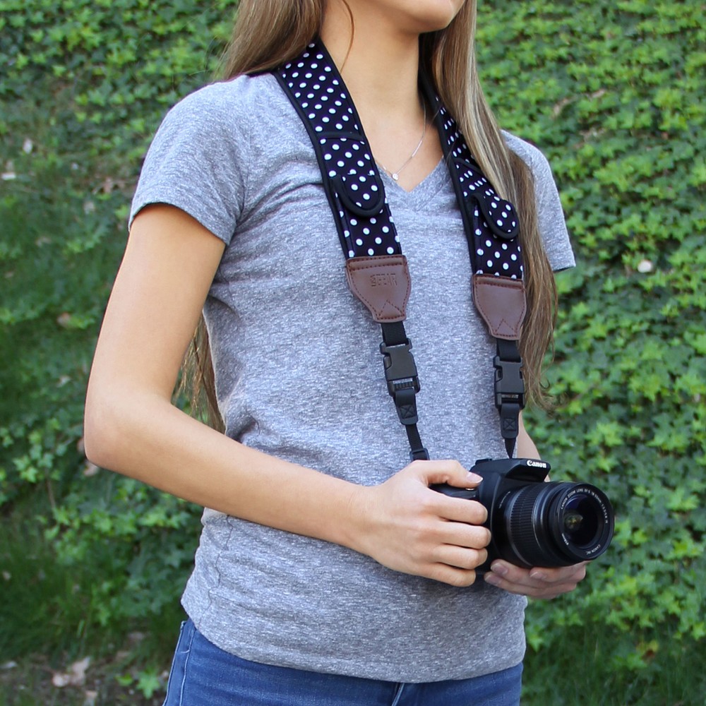 Camera Neck Strap with Accessory Storage Pockets