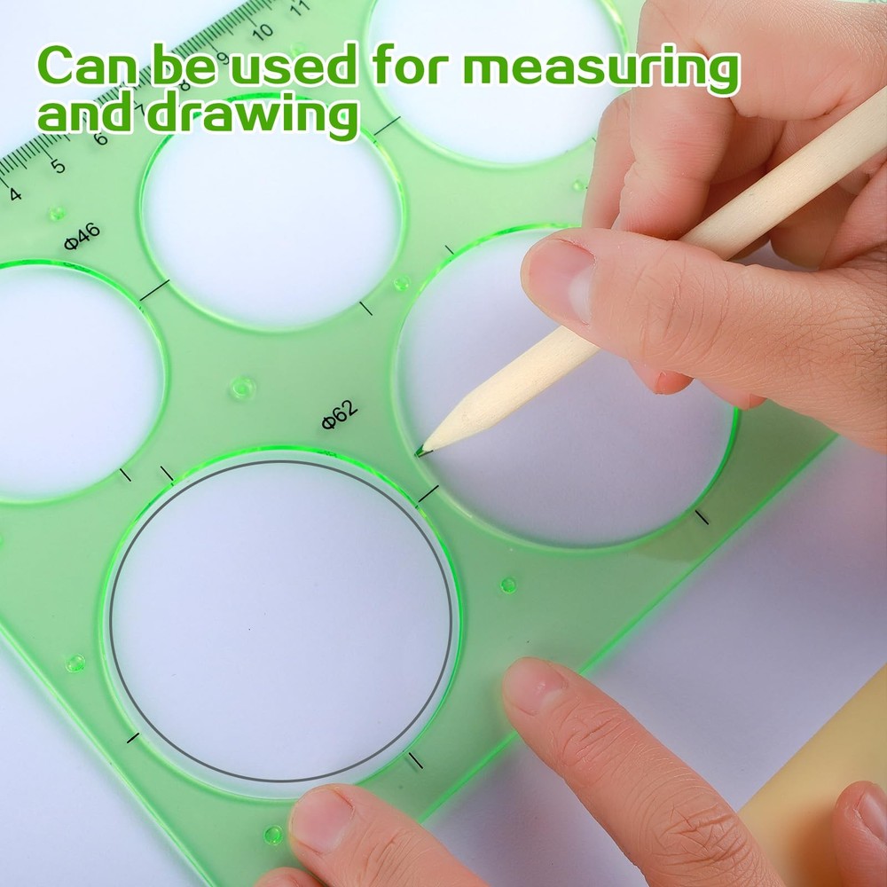 3Pcs Plastic Circle Template Geometric Circle Stencils for Drawing School Office