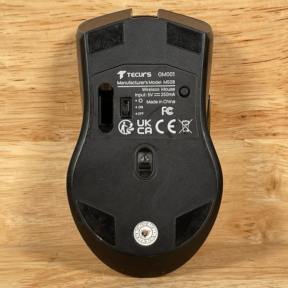 TECURS GM001 Black Wireless Bluetooth 7 Buttons Ergonomic DPI Gaming Mouse
