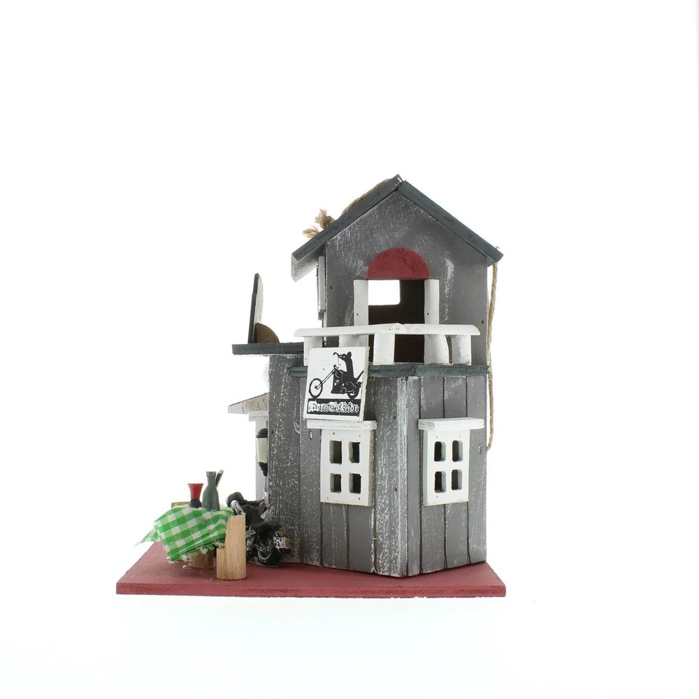Biker bar themed birdhouse