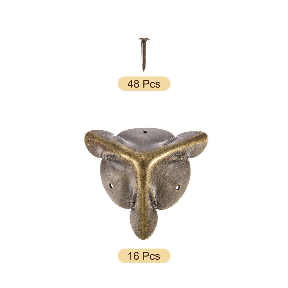 16 Pcs 30mm Decorative Box Corner Cover, Corner Protector, Bronze