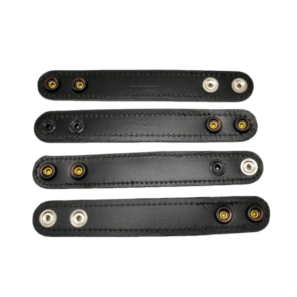 Jay-Pee Leather Clarino High Gloss 1" Belt Keeper Loop - 4 Pack Brass Snap
