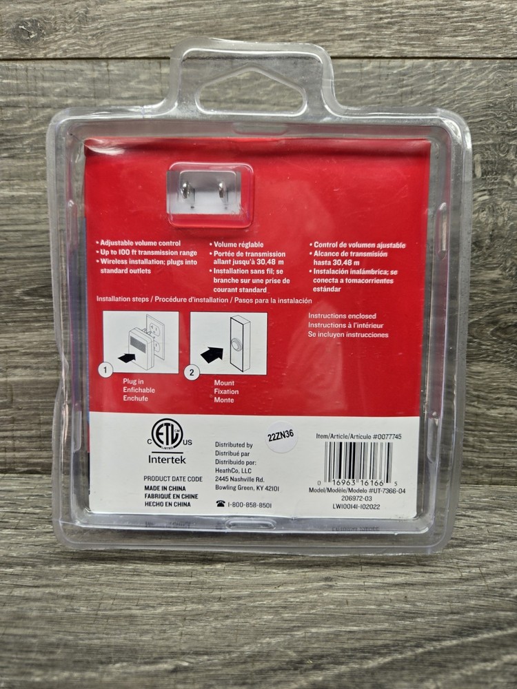 Wireless Doorbell 3 Chimes Plug-in