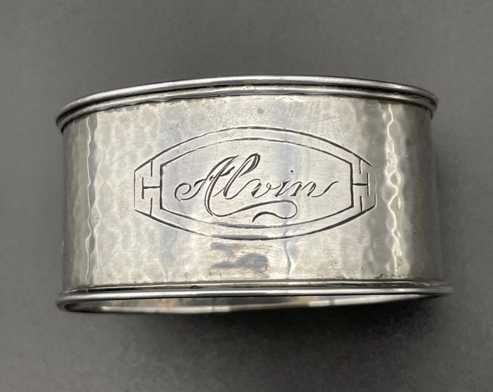 Sterling Silver Napkin Ring Engraved Name “Alvin” Webster