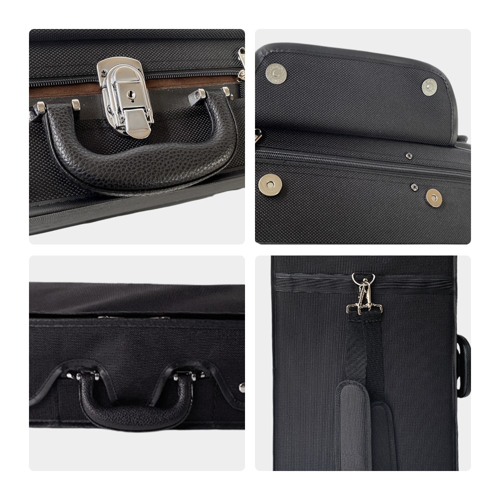 Adjustable 4/4 Full Size Double Violin Case Viola Case with 4 Bow Holders